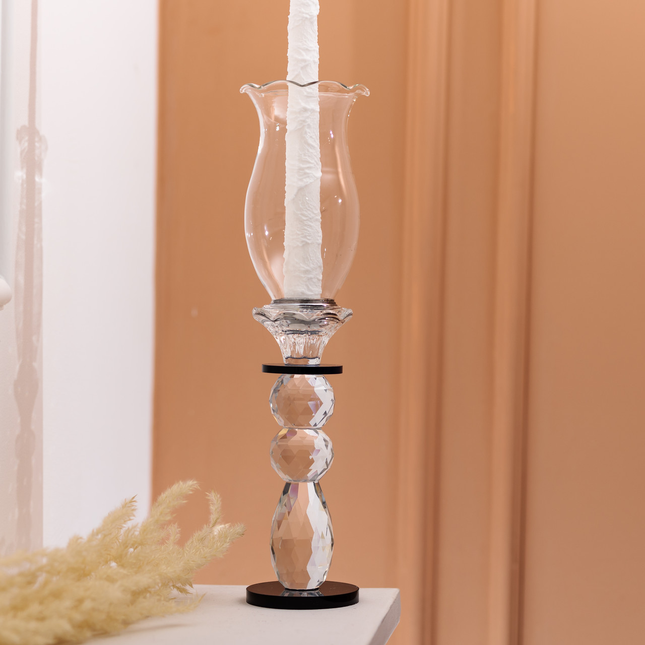 Підсвічник скляний 7×32 см підсвічник декоративний келих на ніжці HP-4-3L_HP-4-3L_Milantium_4