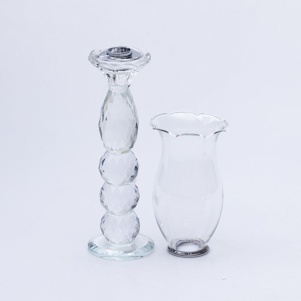 Підсвічник скляний 7×34.5 см підсвічник декоративний келих на ніжці_HP-4-6L_Milantium_2