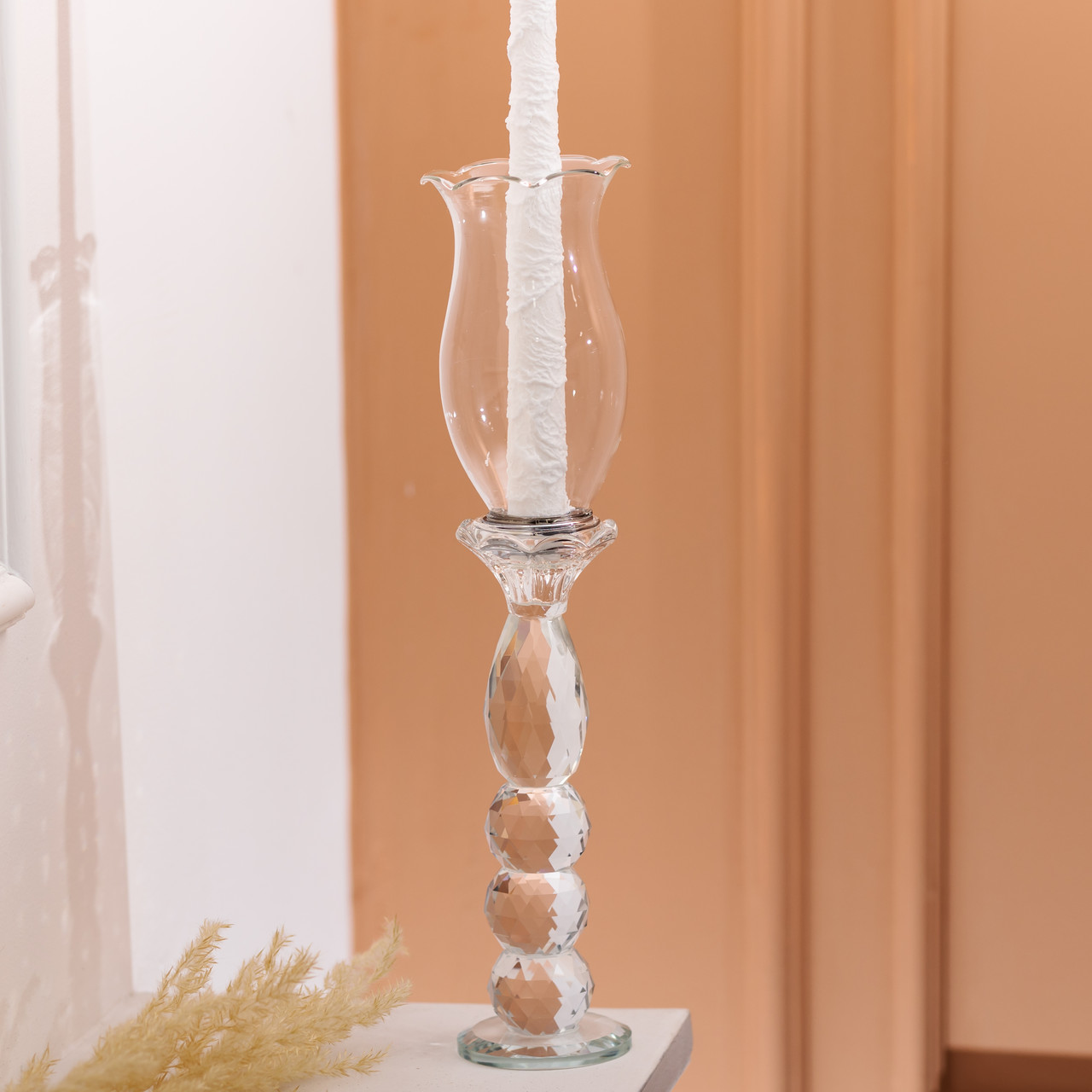 Підсвічник скляний 7×34.5 см підсвічник декоративний келих на ніжці HP-4-6L_HP-4-6L_Milantium_4