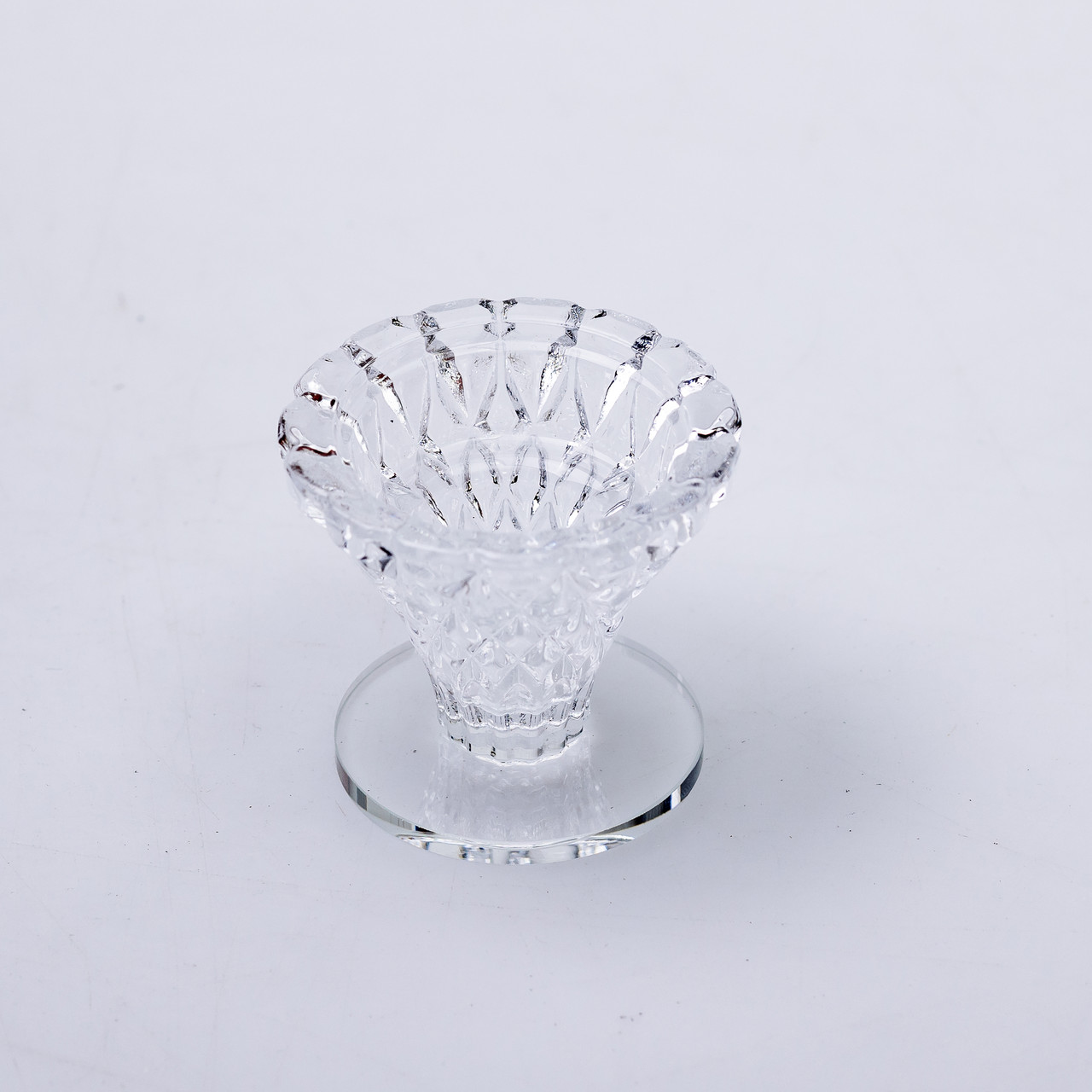 Підсвічник скляний на ніжці 5×5.5 см декоративний прозорий підсвічник на стіл_HP-4-59S_Milantium_2