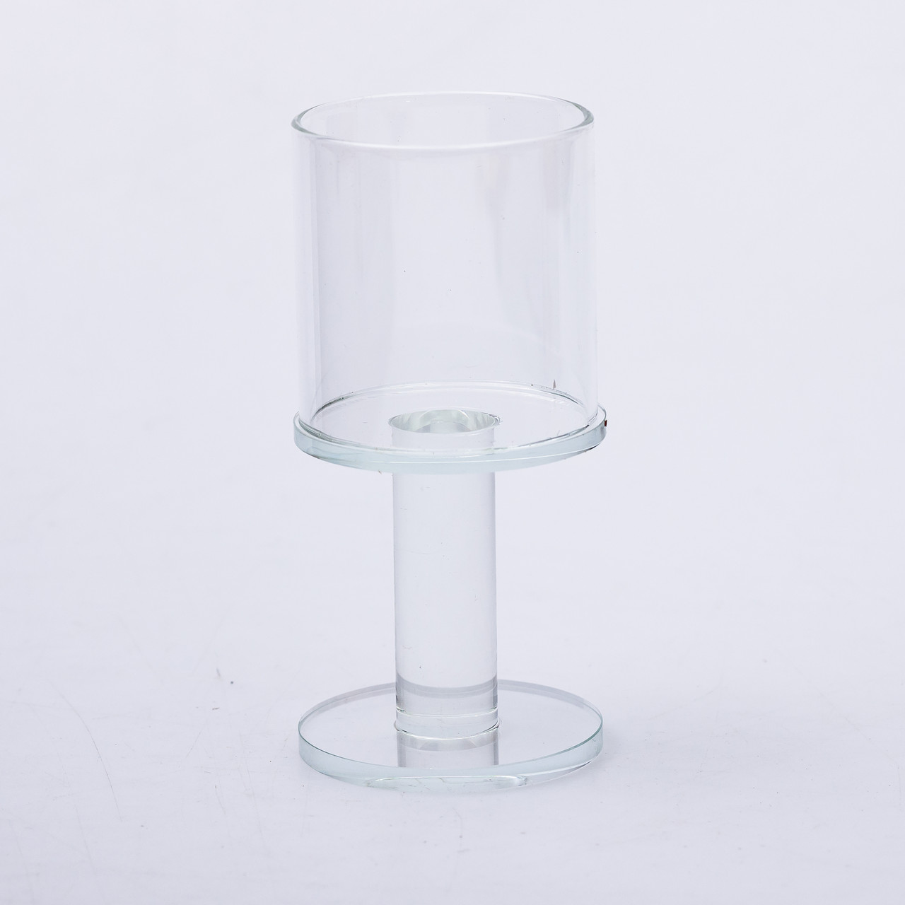 Підсвічник скляний на ніжці 6×12.5 см підсвічник келих декоративний прозорий_HP-4-37S_Milantium_2