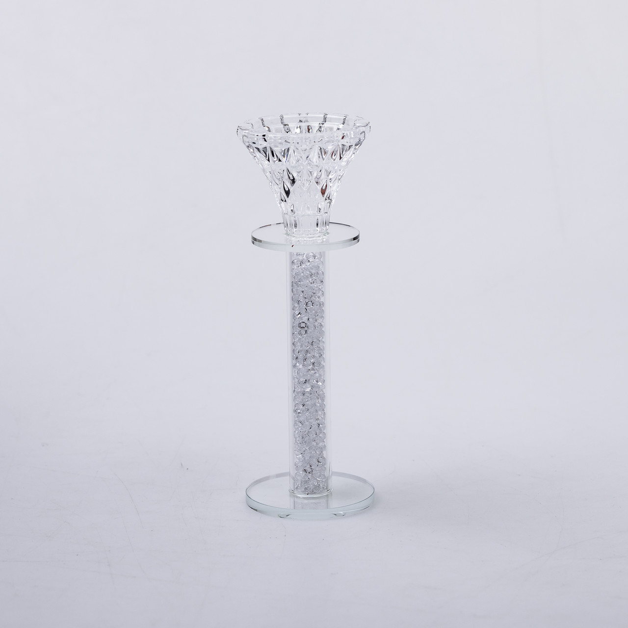 Підсвічник скляний на ніжці 6×18 см декоративний прозорий підсвічник на стіл_HP-4-62XL_Milantium_2