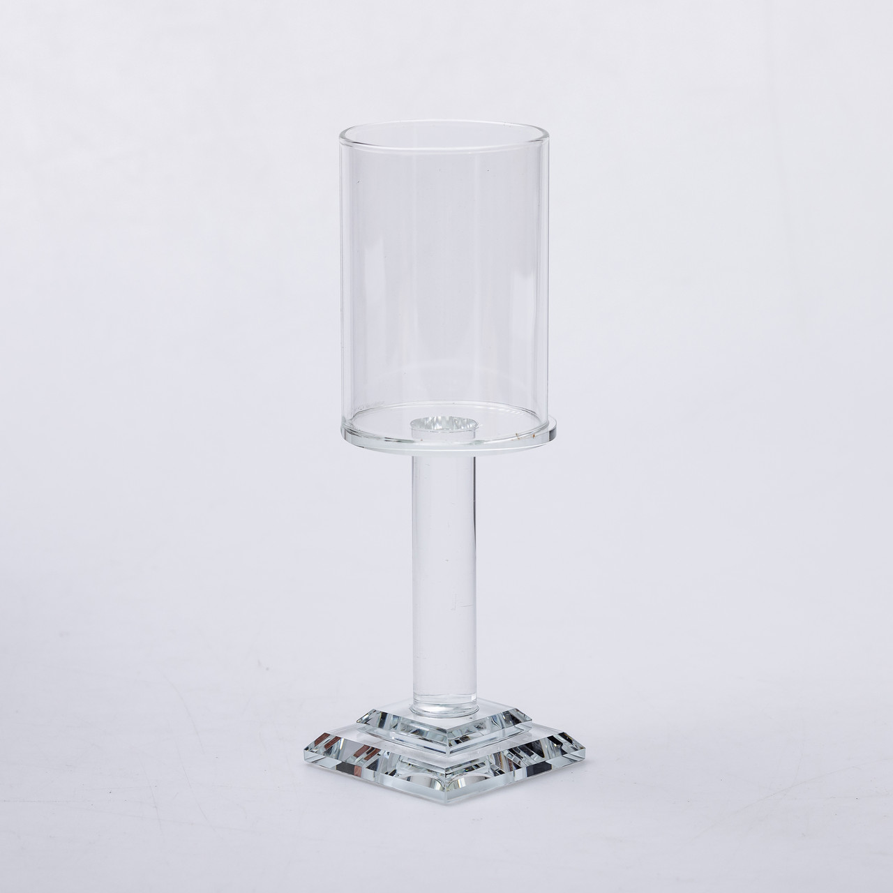 Підсвічник скляний на ніжці 6.5×20 см підсвічник келих декоративний прозорий_HP-4-40S_Milantium_2