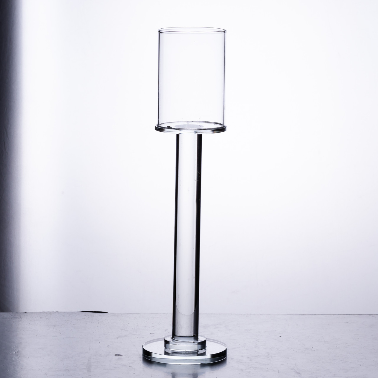 Підсвічник скляний на ніжці 8×31 см підсвічник келих декоративний прозорий_HP-4-43S_Milantium_3