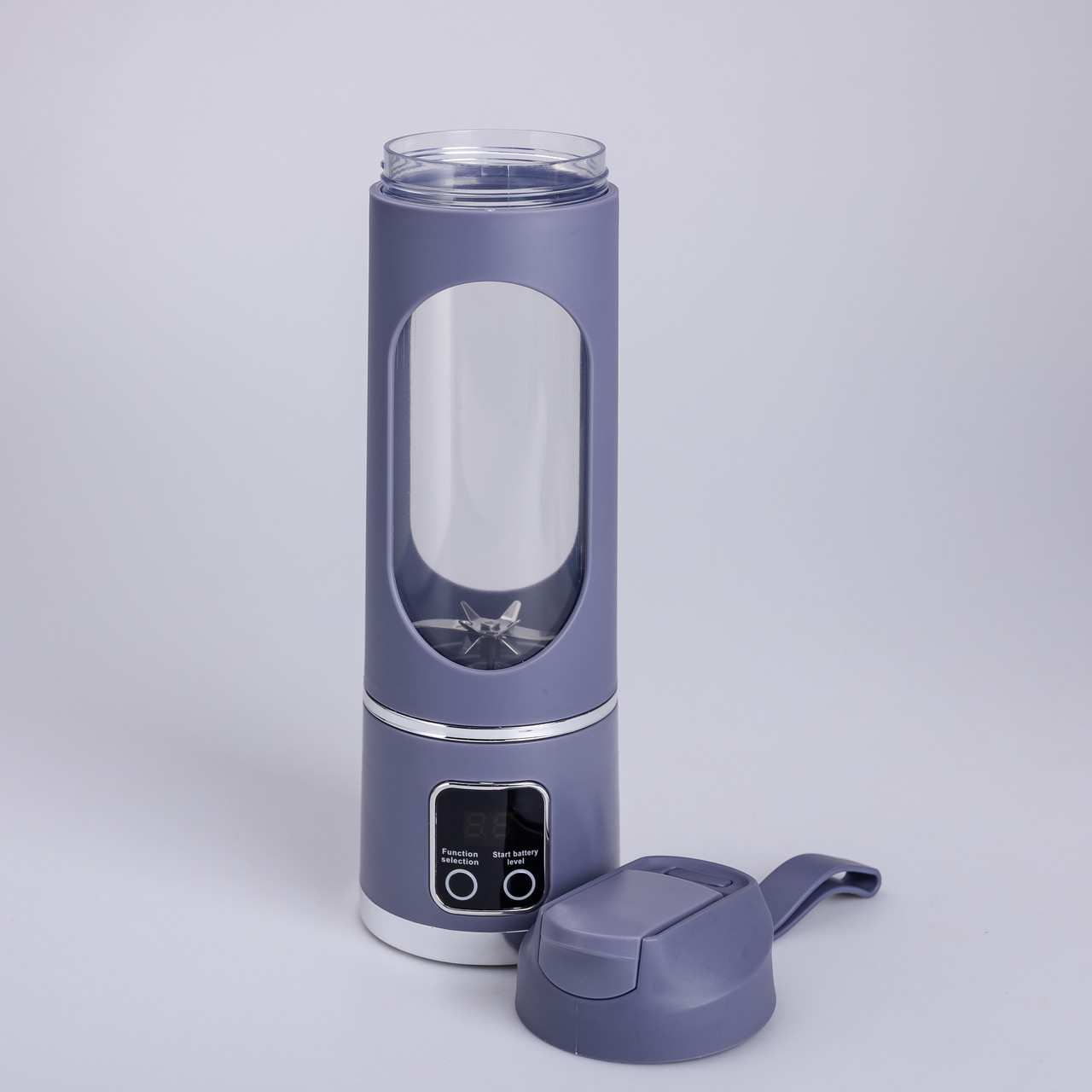 Портативний блендер для смузі на акумуляторі 450 мл блендер пляшка 25 Вт USB Сірий HP-11-10G_HP-11-10G_Milantium_4