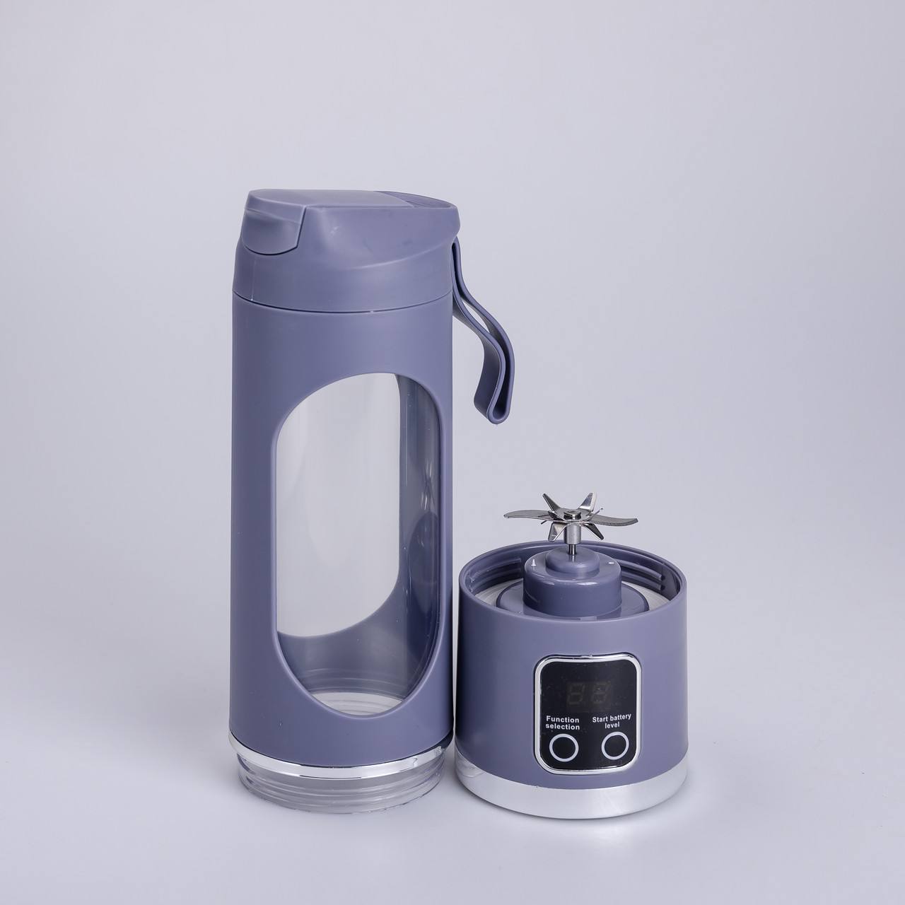 Портативний блендер для смузі на акумуляторі 450 мл блендер пляшка 25 Вт USB Сірий HP-11-10G_HP-11-10G_Milantium_5