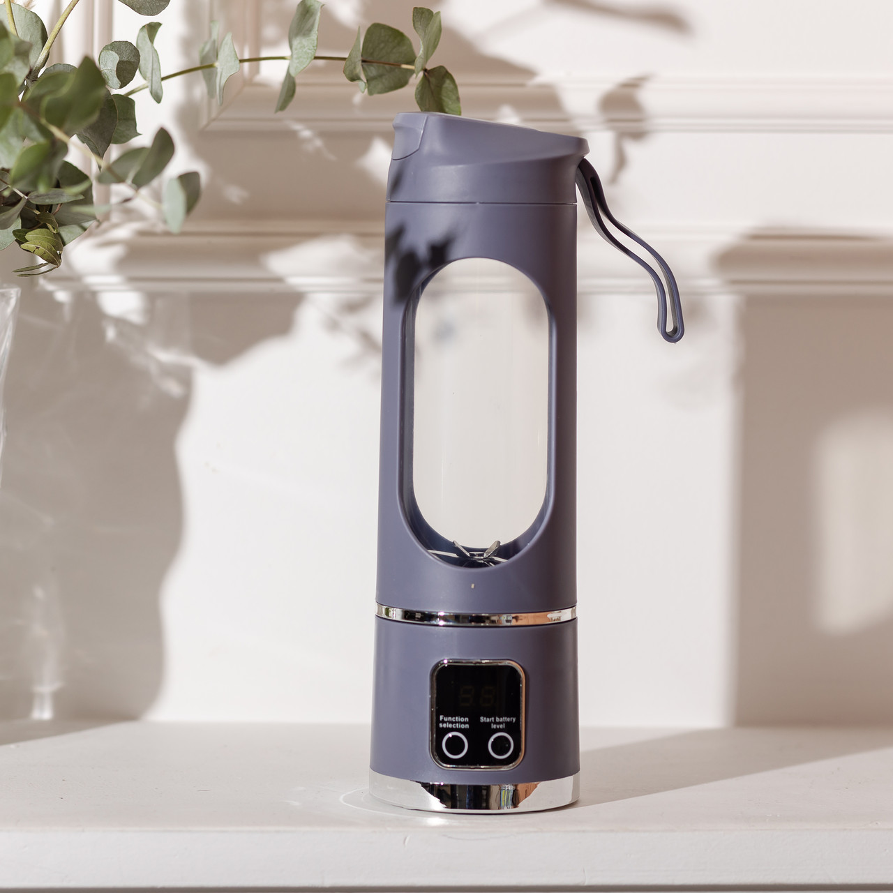 Портативний блендер для смузі на акумуляторі 450 мл блендер пляшка 25 Вт USB Сірий HP-11-10G_HP-11-10G_Milantium_7