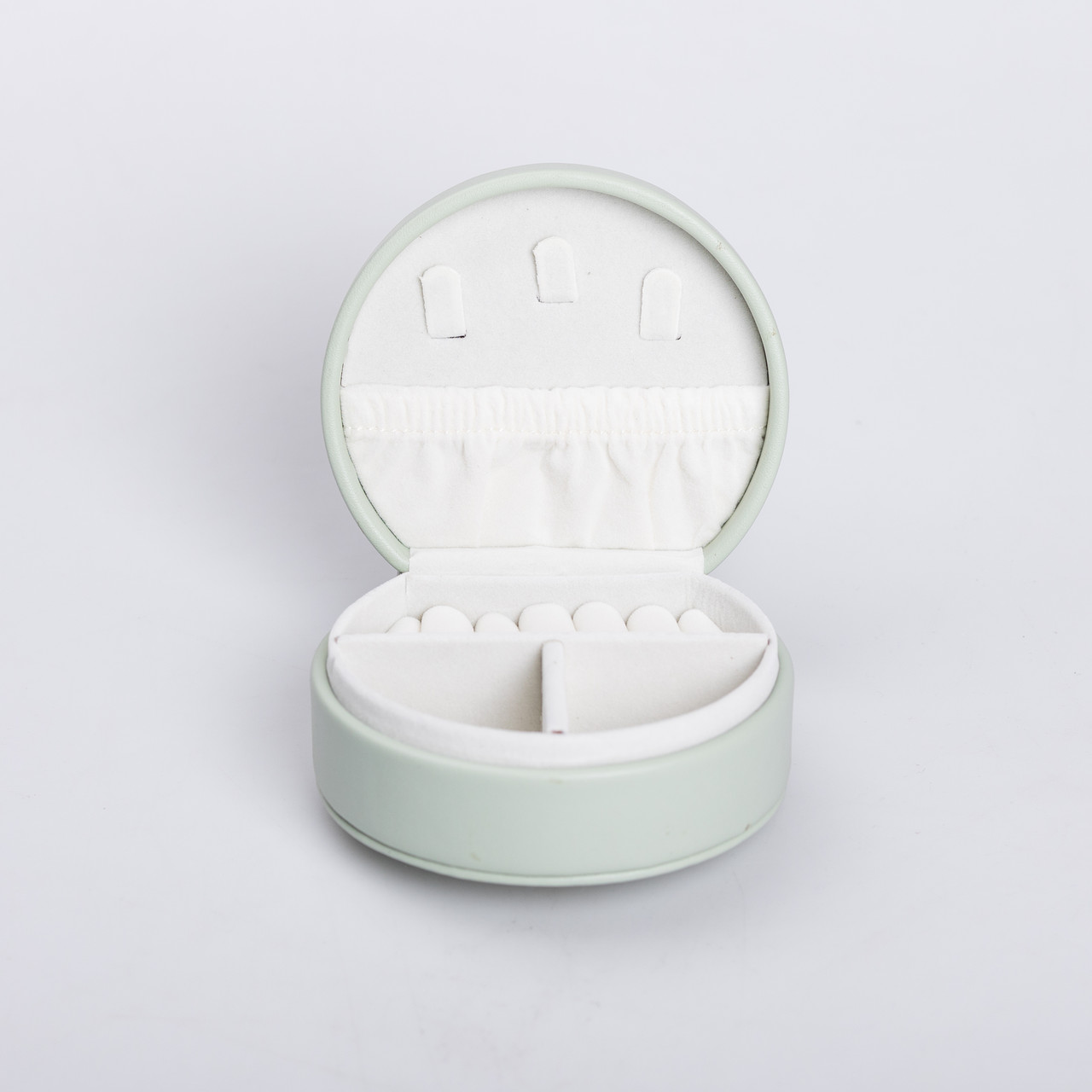 Скринька для прикрас з еко шкіри 10×9×4.5 см органайзер для ювелірних виробів HP-5-31GR_HP-5-31GR_Milantium_2