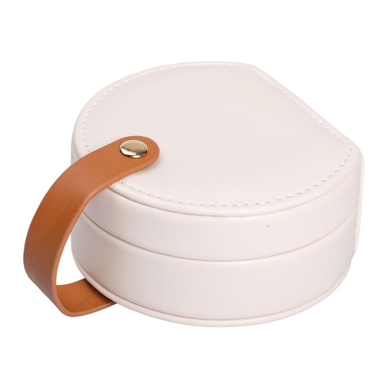 Скринька для прикрас з еко шкіри 10×9×4.5 см ​​органайзер для ювелірних виробів HP-5-31BE_HP-5-31BE_Milantium_4