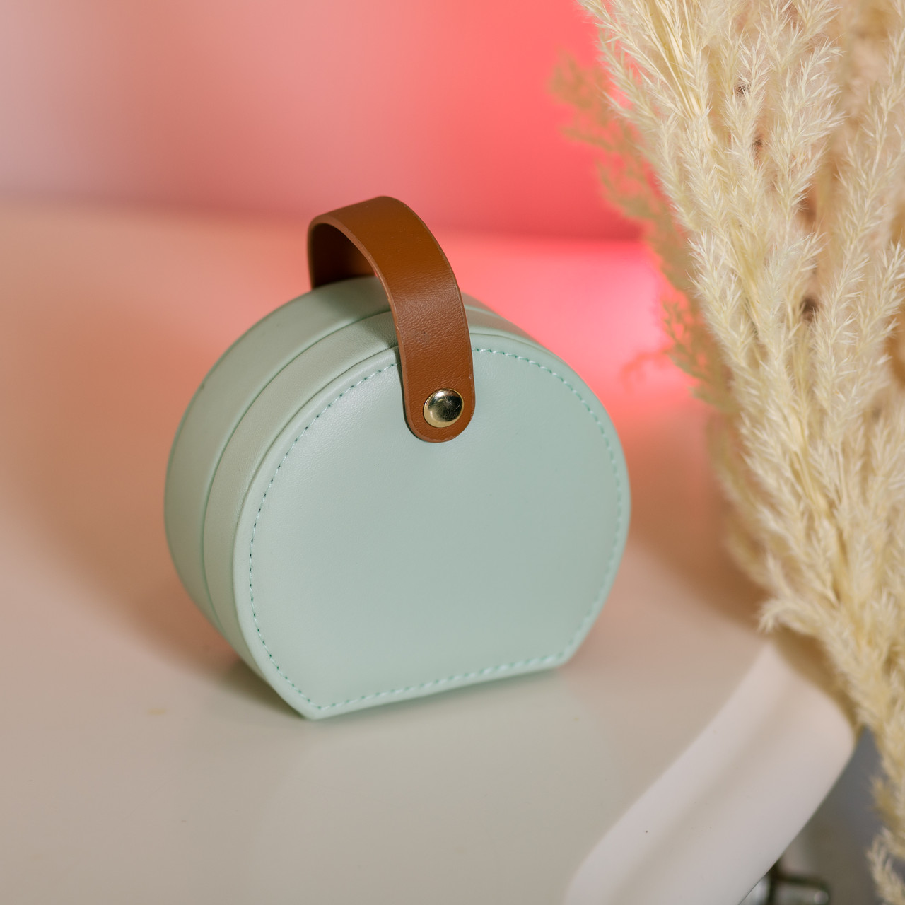 Скринька для прикрас з еко шкіри 10×9×4.5 см органайзер для ювелірних виробів HP-5-31GR_HP-5-31GR_Milantium_5