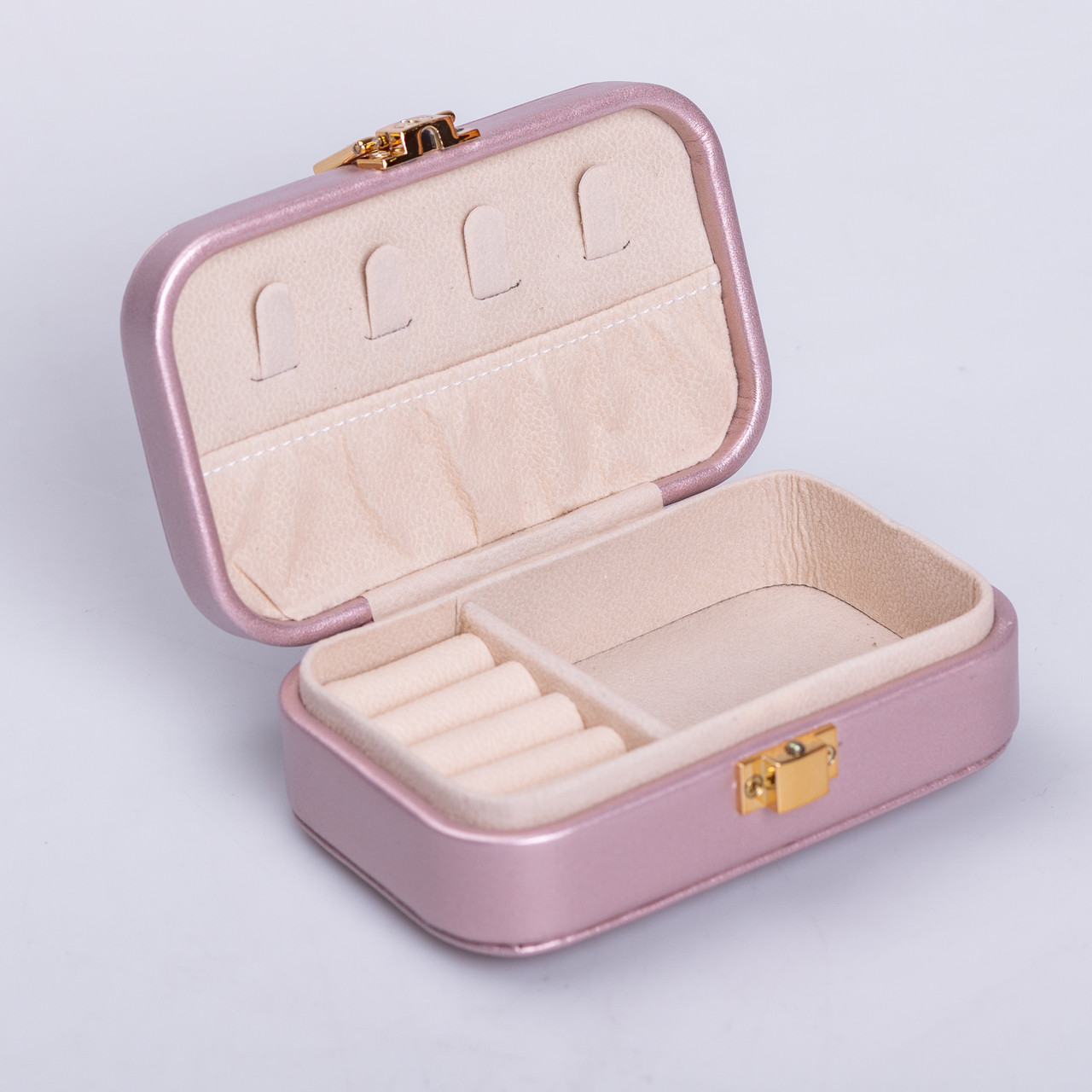 Скринька для прикрас з еко шкіри 12×7.5×4 см із застібкою органайзер для ювелірних виробів HP-5-34P_HP-5-34P_Milantium_2