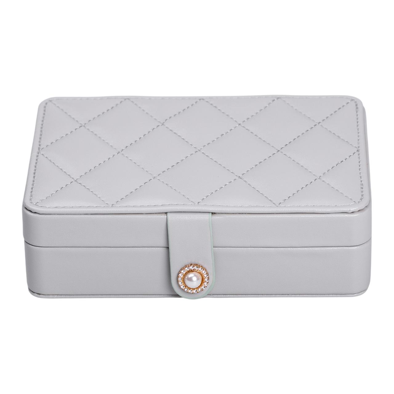 Скринька для прикрас з еко шкіри 16×11×4.7 см органайзер для ювелірних виробів HP-5-30G_HP-5-30G_Milantium_4