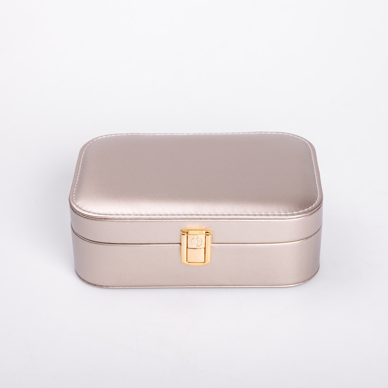 Скринька для прикрас з еко шкіри 20×14×7 см із дзеркалом органайзер для ювелірних виробів_HP-5-32GOLD_Milantium_5