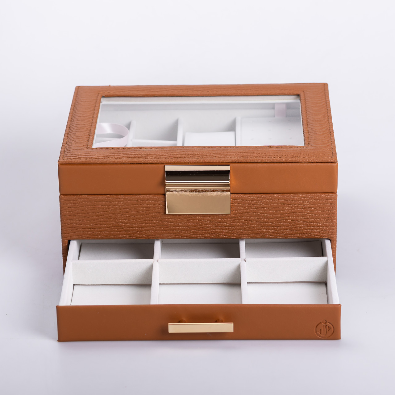 Скринька для прикрас з еко шкіри 2 яруси органайзер для ювелірних виробів_HP-5-36BR_Milantium_2