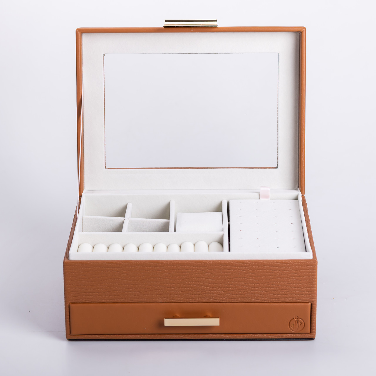 Скринька для прикрас з еко шкіри 2 яруси органайзер для ювелірних виробів_HP-5-36BR_Milantium_3