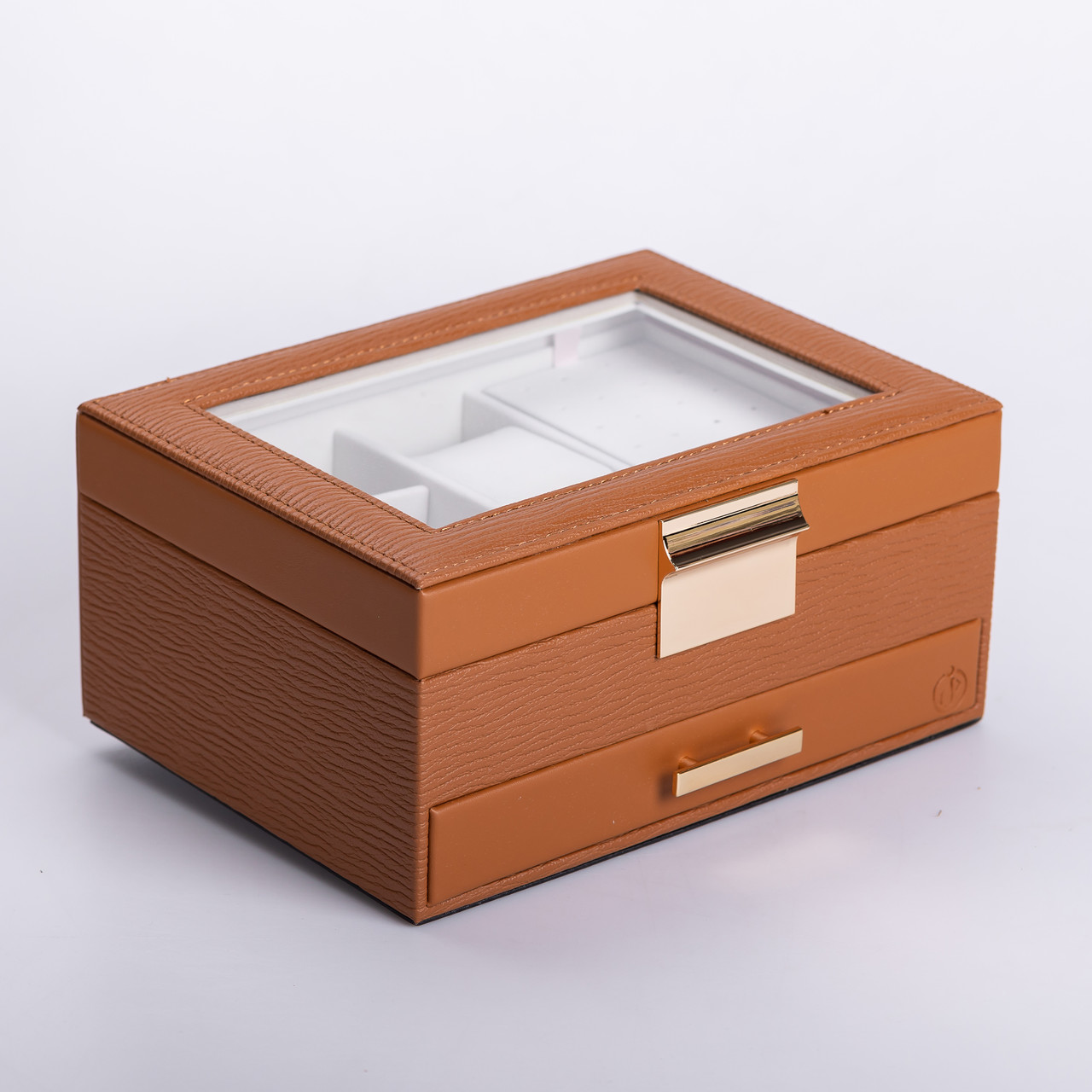 Скринька для прикрас з еко шкіри 2 яруси органайзер для ювелірних виробів_HP-5-36BR_Milantium_7