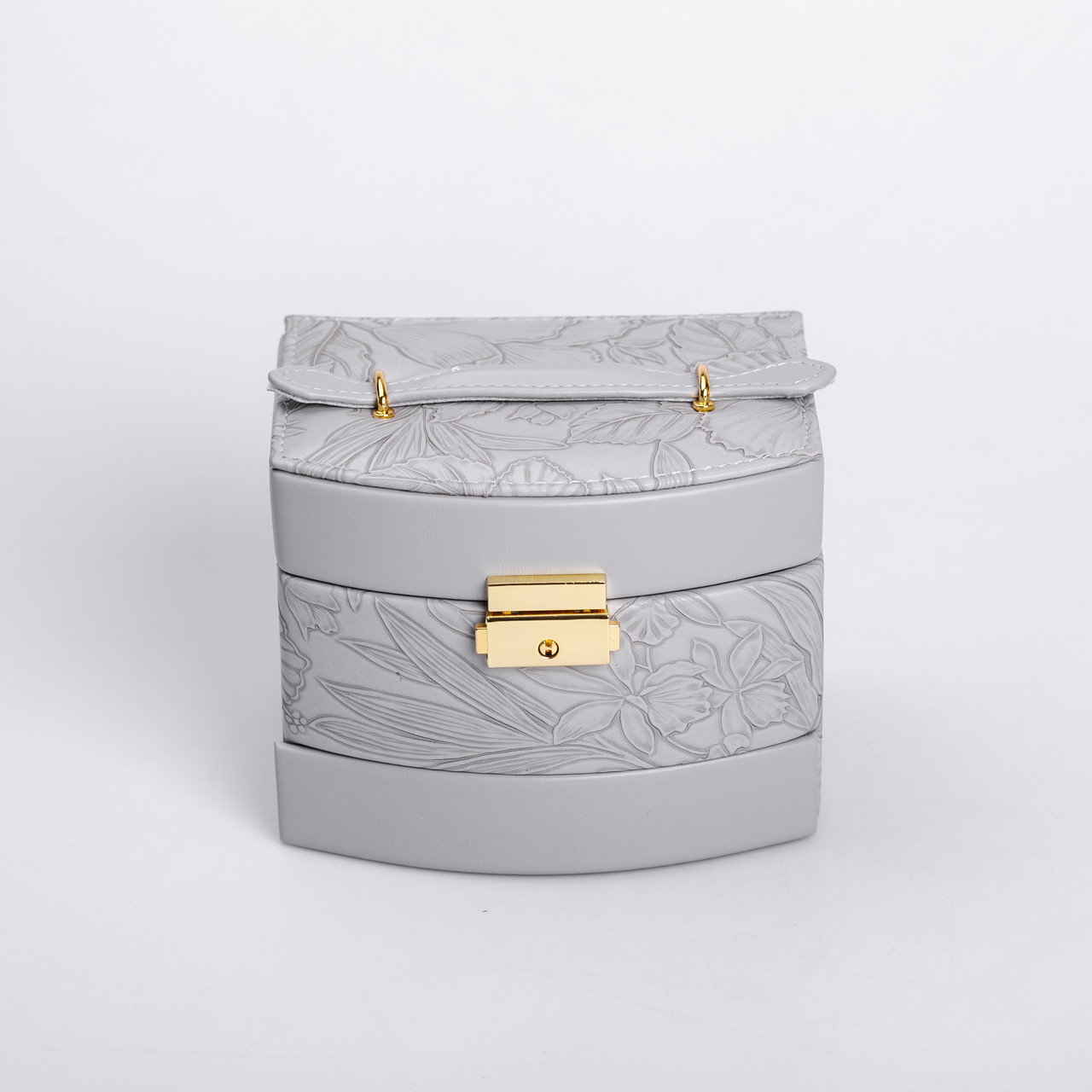 Скринька для прикрас з еко шкіри 3 яруси із замком органайзер для ювелірних виробів HP-5-23G_HP-5-23G_Milantium_2