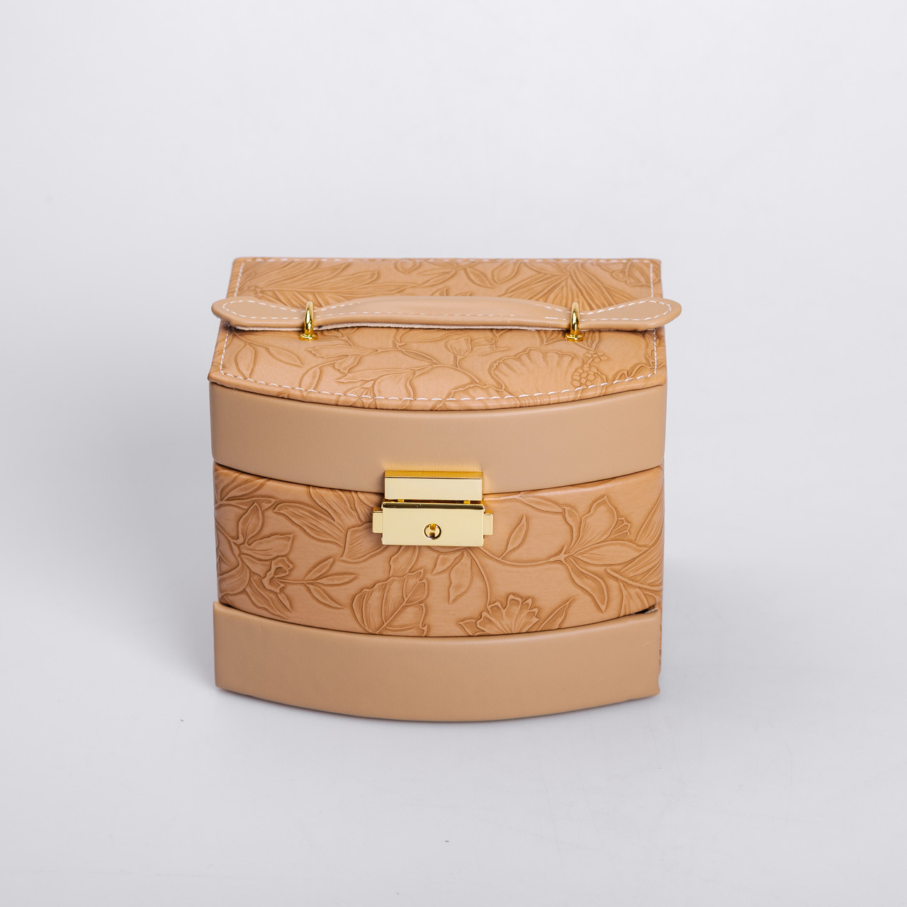 Скринька для прикрас з еко шкіри 3 яруси із замком органайзер для ювелірних виробів HP-5-23BR_HP-5-23BR_Milantium_2