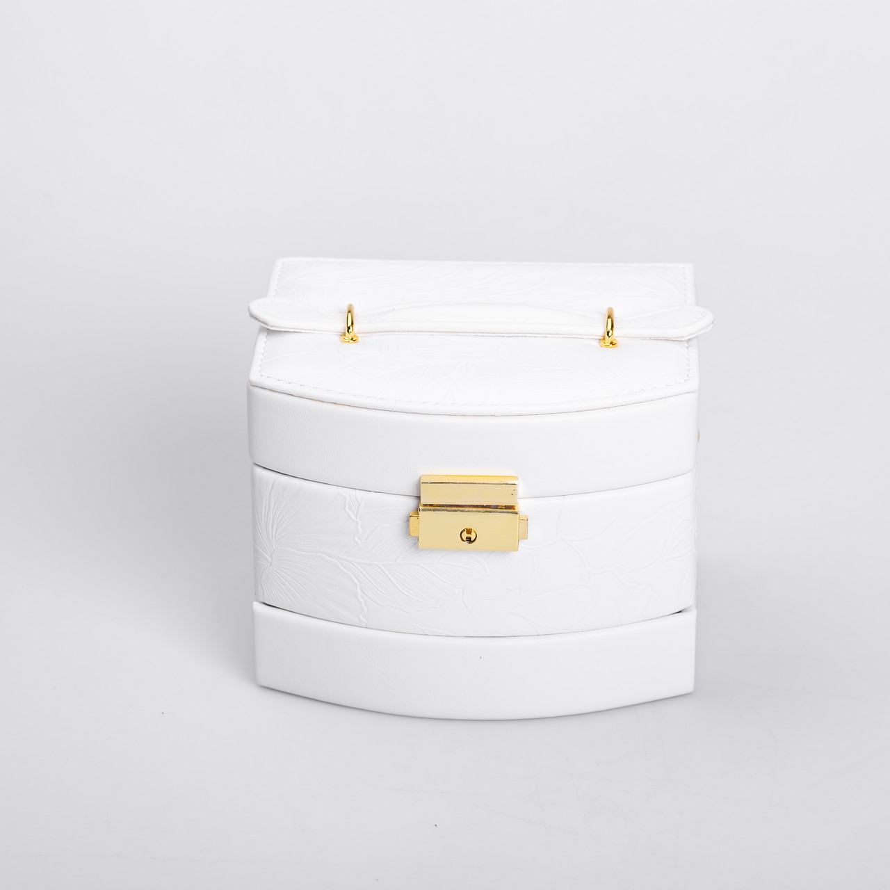 Скринька для прикрас з еко шкіри 3 яруси із замком органайзер для ювелірних виробів HP-5-23W_HP-5-23W_Milantium_6