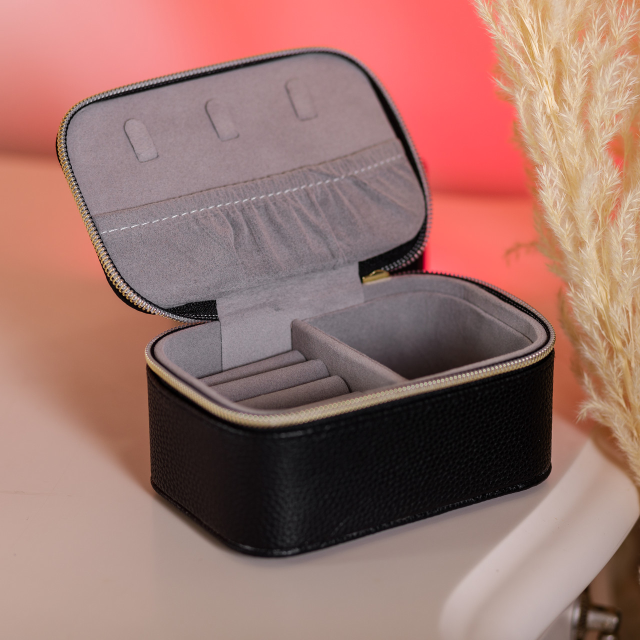 Скринька для прикрас з еко шкіри на блискавці міні органайзер для ювелірних виробів HP-5-26B_HP-5-26B_Milantium_5