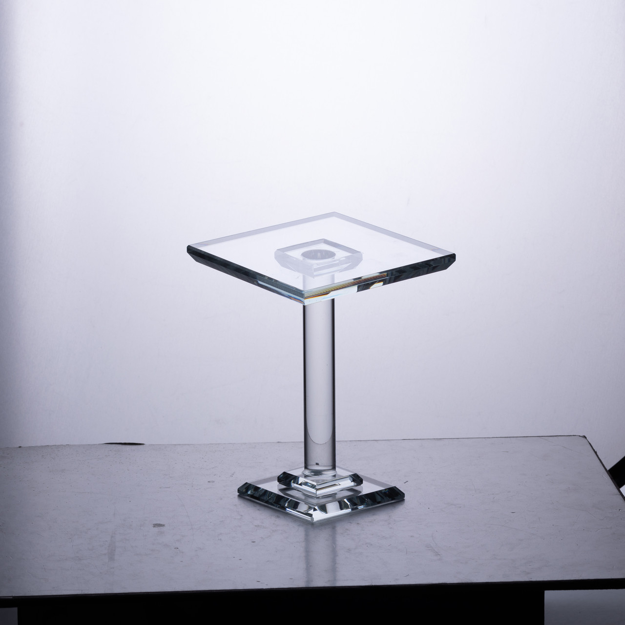 Тортівниця скляна на ніжці 12×12×18 см кругла стійка для торта