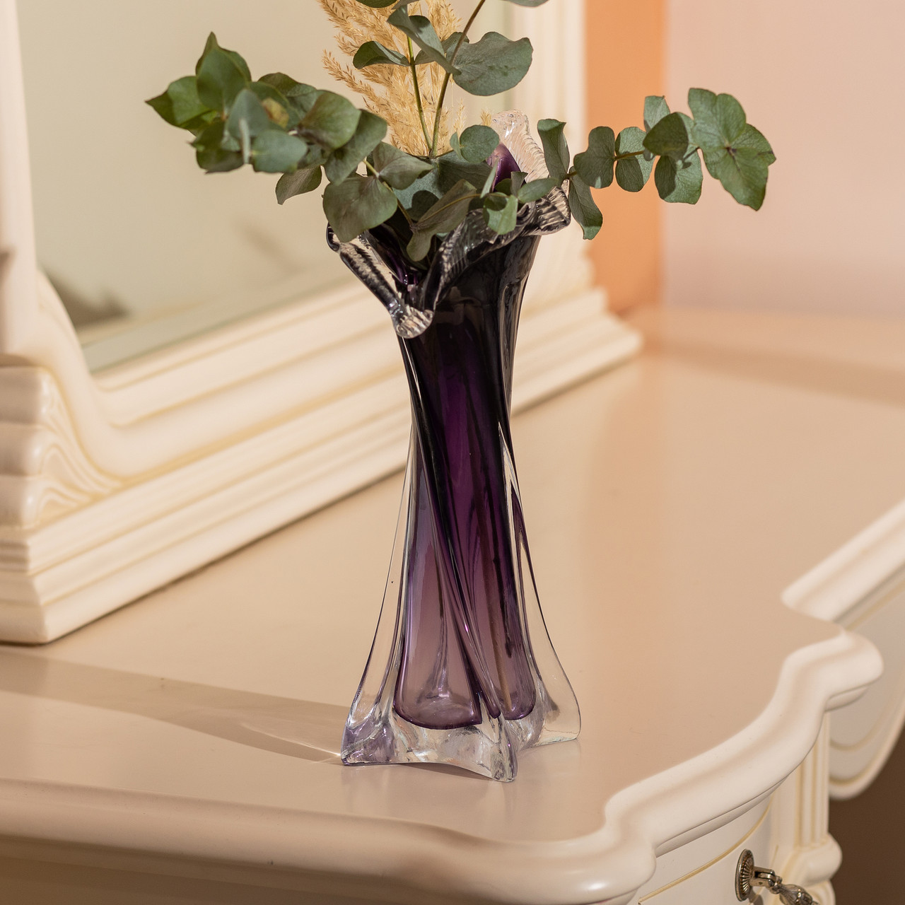 Ваза для квітів 31.5 см декоративна ваза для букета 300 мл Фіолетова HP-9-7_HP-9-7_Milantium_5