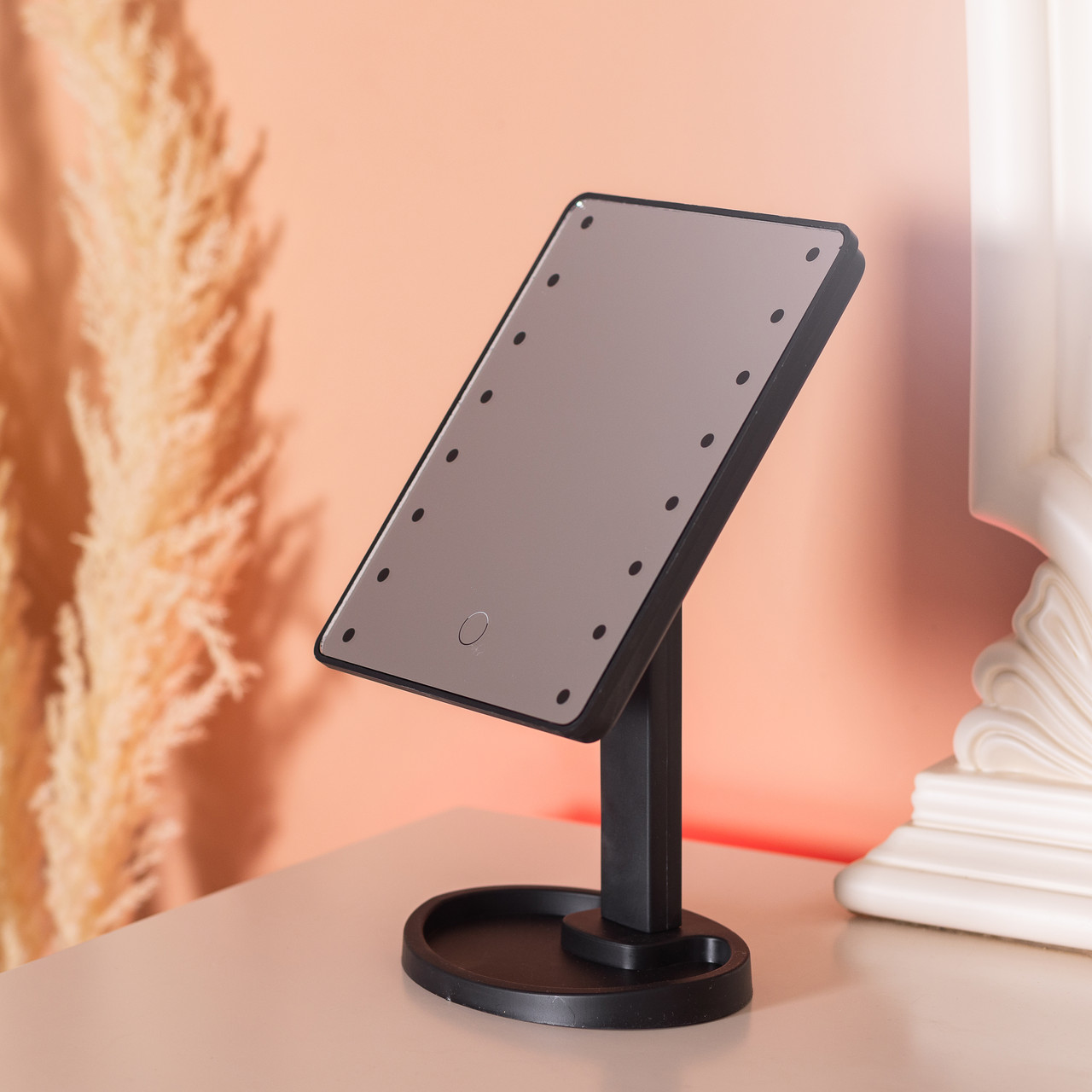 Зеркало косметика 21x16 см 16 LED Чорне HP-10-3AB_HP-10-3AB_Milantium_3