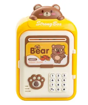 Сейф-скарбничка дитяча з купюроприймачем і кодовим замком Bear Жовтий HP12265Y_HP12265Y_Milantium_1