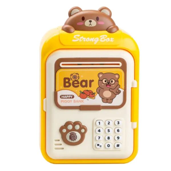 Сейф-скарбничка дитяча з купюроприймачем і кодовим замком Bear Жовтий HP12265Y_HP12265Y_Milantium_1