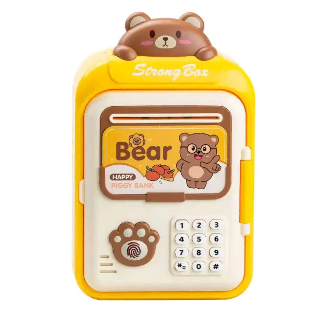 Сейф-скарбничка дитяча з купюроприймачем і кодовим замком Bear Жовтий HP12265Y – купити в Україні недорого