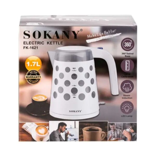 Електричний чайник 1.7 л Sokany електрочайник 1850 Вт Чорний FK1621B_FK1621B_Milantium_5