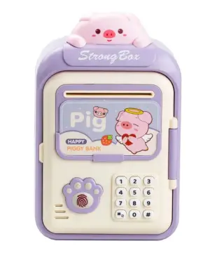 Сейф-скарбничка дитяча з купюроприймачем та кодовим замком Pig Фіолетовий HP12265V_HP12265V_Milantium_1