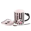 Чашка керамічна The Panda 350мл з блюдцем та ложкою Смужка HPCY8369ST_HPCY8369ST_Milantium_2