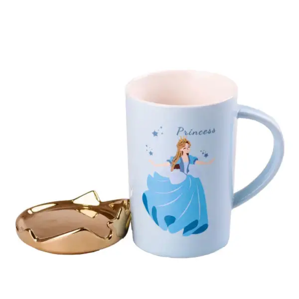 Чашка керамічна Princess 400мл з кришкою Блакитний HPCYM0845BL_HPCYM0845BL_Milantium_2
