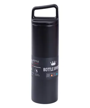 Термос металевий 500 мл з нержавіючої сталі Bottle Sport з ручкою чорний HPGM5009B_HPGM5009B_Milantium_1