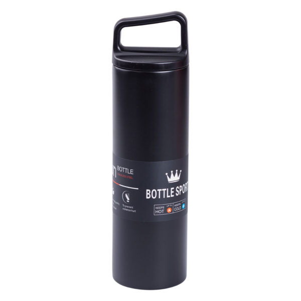 Термос металевий 500 мл з нержавіючої сталі Bottle Sport з ручкою чорний HPGM5009B_HPGM5009B_Milantium_1