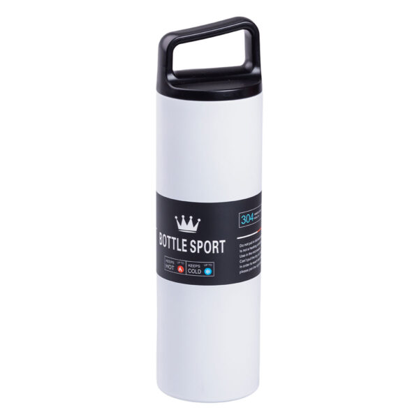 Термос металевий 500 мл з нержавіючої сталі Bottle Sport з ручкою білий HPGM5009W_HPGM5009W_Milantium_1
