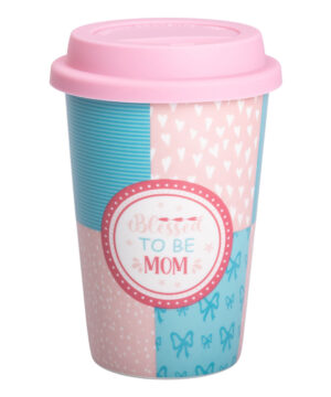 Склянка керамічна 420 (мл) із силіконовою кришкою Blessed to be mom RX-N240288BM_RX-N240288BM_Milantium_1