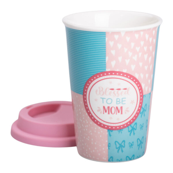 Склянка керамічна 420 (мл) із силіконовою кришкою Blessed to be mom RX-N240288BM_RX-N240288BM_Milantium_2