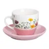 Керамічна чашка з блюдцем 250 (мл) для чаю та кави Рожева RX-N24723P_RX-N24723P_Milantium_1
