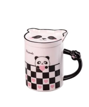 Чашка керамічна The Panda 350мл з блюдцем та ложкою Клітинка HPCY8369CE_HPCY8369CE_Milantium_1