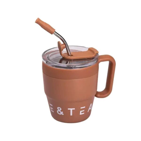 Термочашка Coffee & Tea з трубочкою коричнева HP-14-23BR_HP-14-23BR_Milantium_2