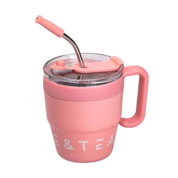 Термочашка Coffee & Tea з трубочкою рожева HP-14-23P_HP-14-23P_Milantium_2