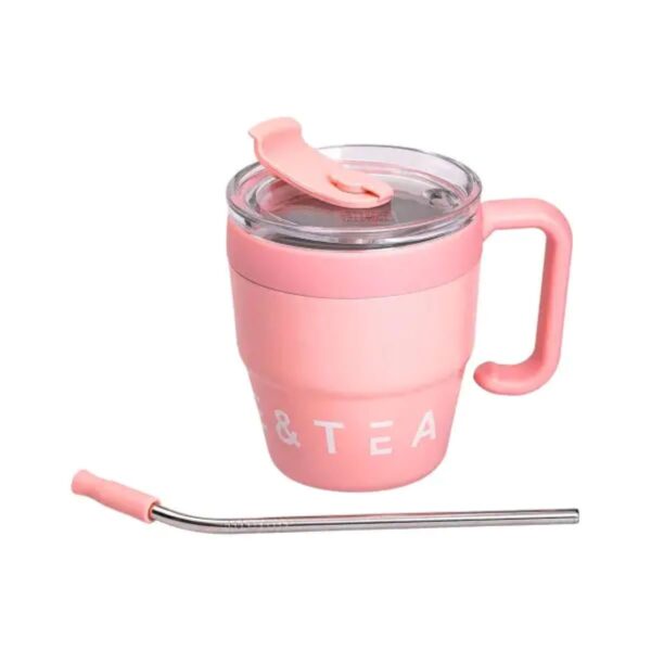 Термочашка Coffee & Tea з трубочкою рожева HP-14-23P_HP-14-23P_Milantium_3