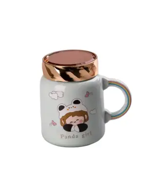 Чашка керамічна 420 мл з кришкою бірюзова HPCY8240GR_HPCY8240GR_Milantium_1
