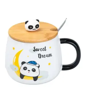 Чашка керамічна Панда 450 мл з бамбуковою кришкою Sweet Dream HP7203M_HP7203M_Milantium_1