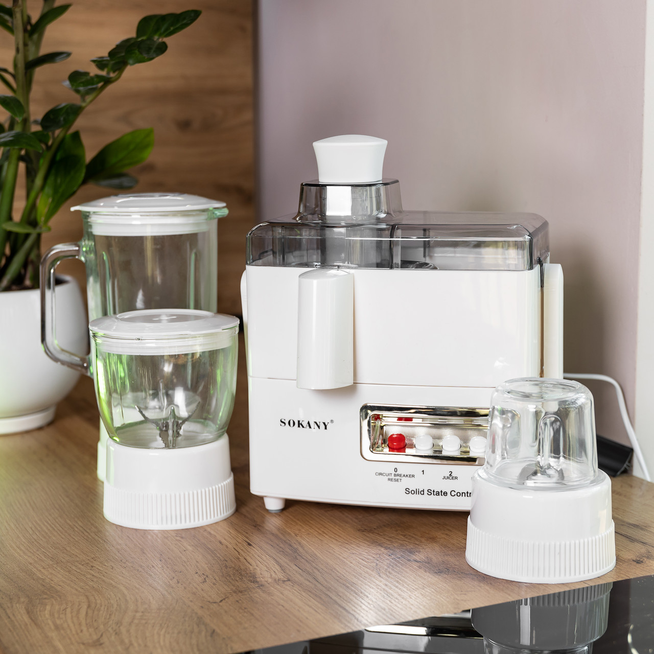 Кухонний комбайн із соковижималкою та кавомолкою 4 в 1 блендер 800 VT Sokany SK-03029_Sk-03029_Милантиум_6