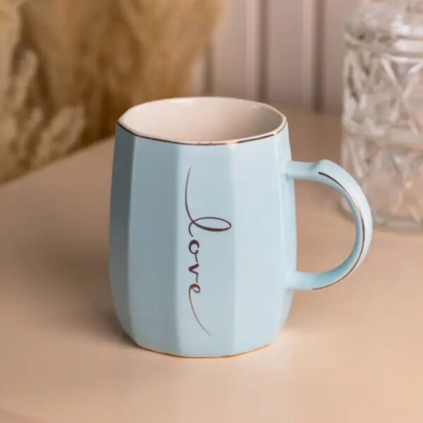 Чашка керамическая для чая и кофе 400 мл Love Блакитна HP7188BL_HP7188BL_Milantium_2