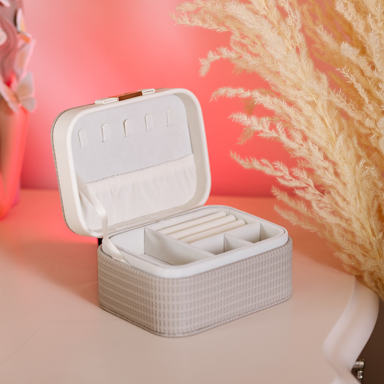 Скринька для прикрас з еко шкіри 15.5×11.5×8.5 ​​органайзер для ювелірних виробів HP-5-37BE_HP-5-37BE_Milantium_5