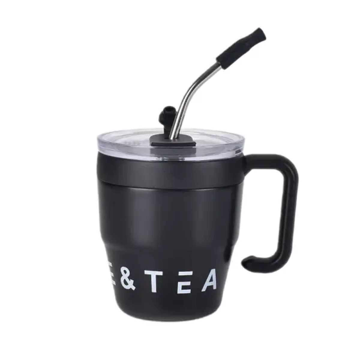 Термочашка Coffee & Tea з трубочкою чорна HP-14-23B – купити в Україні недорого